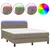 Produktbild 2 för Ramsäng med madrass & LED taupe 140x200 cm tyg