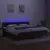 Produktbild 4 för Ramsäng med madrass & LED mörkbrun 200x200 cm tyg