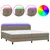 Produktbild 2 för Ramsäng med madrass & LED taupe 200x200 cm tyg
