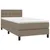 Produktbild 3 för Ramsäng med madrass & LED taupe 80x200 cm tyg