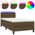 Produktbild 2 för Ramsäng med madrass & LED mörkbrun 90x190 cm tyg