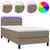 Produktbild 2 för Ramsäng med madrass & LED taupe 90x200 cm tyg