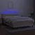 Produktbild 4 för Ramsäng med madrass & LED gräddvit 140x190 cm tyg