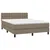 Produktbild 3 för Ramsäng med madrass & LED taupe 140x200 cm tyg