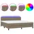 Produktbild 2 för Ramsäng med madrass & LED taupe 200x200 cm tyg