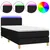 Produktbild 2 för Ramsäng med madrass & LED svart 90x190 cm tyg