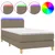 Produktbild 2 för Ramsäng med madrass & LED taupe 90x200 cm tyg
