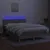 Produktbild 4 för Ramsäng med madrass & LED ljusgrå 140x190 cm tyg