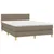 Produktbild 3 för Ramsäng med madrass & LED taupe 140x190 cm tyg
