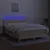 Produktbild 4 för Ramsäng med madrass & LED gräddvit 140x190 cm tyg