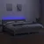 Produktbild 4 för Ramsäng med madrass & LED ljusgrå 200x200 cm tyg