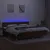 Produktbild 4 för Ramsäng med madrass & LED mörkbrun 200x200 cm tyg