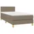 Produktbild 3 för Ramsäng med madrass & LED taupe 80x200 cm tyg