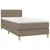 Produktbild 3 för Ramsäng med madrass & LED taupe 90x190 cm tyg