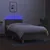 Produktbild 4 för Ramsäng med madrass & LED taupe 90x190 cm tyg
