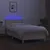 Produktbild 4 för Ramsäng med madrass & LED gräddvit 90x190 cm tyg