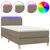 Produktbild 2 för Ramsäng med madrass & LED taupe 90x200 cm tyg