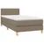 Produktbild 3 för Ramsäng med madrass & LED taupe 90x200 cm tyg