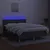 Produktbild 3 för Ramsäng med madrass & LED mörkgrå 140x190 cm tyg