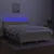 Produktbild 3 för Ramsäng med madrass & LED gräddvit 140x190 cm tyg