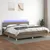 Produktbild 2 för Ramsäng med madrass & LED taupe 200x200 cm tyg