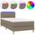 Produktbild 2 för Ramsäng med madrass & LED taupe 90x200 cm tyg