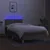 Produktbild 4 för Ramsäng med madrass & LED taupe 90x200 cm tyg