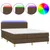 Produktbild 2 för Ramsäng med madrass & LED mörkbrun 140x190 cm tyg