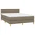 Produktbild 3 för Ramsäng med madrass & LED taupe 140x190 cm tyg