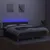 Produktbild 4 för Ramsäng med madrass & LED mörkgrå 180x200 cm tyg