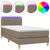 Produktbild 2 för Ramsäng med madrass & LED taupe 80x200 cm tyg