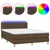 Produktbild 2 för Ramsäng med madrass & LED mörkbrun 140x190 cm tyg
