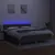 Produktbild 4 för Ramsäng med madrass & LED mörkgrå 180x200 cm tyg