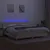 Produktbild 3 för Ramsäng med madrass & LED gräddvit 200x200 cm tyg