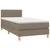 Produktbild 4 för Ramsäng med madrass & LED taupe 90x190 cm tyg