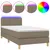 Produktbild 2 för Ramsäng med madrass & LED taupe 100x200 cm tyg