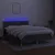 Produktbild 3 för Ramsäng med madrass & LED mörkgrå 140x190 cm tyg 