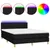 Produktbild 2 för Ramsäng med madrass & LED svart 140x190 cm tyg