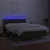 Produktbild 3 för Ramsäng med madrass & LED mörkbrun 140x190 cm tyg