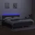 Produktbild 3 för Ramsäng med madrass & LED mörkgrå 180x200 cm tyg