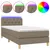 Produktbild 2 för Ramsäng med madrass & LED taupe 80x200 cm tyg