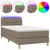 Produktbild 2 för Ramsäng med madrass & LED taupe 90x190 cm tyg