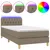 Produktbild 2 för Ramsäng med madrass & LED taupe 90x200 cm tyg 