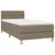 Produktbild 3 för Ramsäng med madrass & LED taupe 100x200 cm tyg 