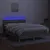 Produktbild 4 för Ramsäng med madrass & LED ljusgrå 140x190 cm tyg