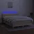Produktbild 4 för Ramsäng med madrass & LED gräddvit 140x190 cm tyg