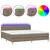 Produktbild 2 för Ramsäng med madrass & LED taupe 200x200 cm tyg