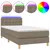 Produktbild 2 för Ramsäng med madrass & LED taupe 90x190 cm tyg