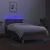 Produktbild 4 för Ramsäng med madrass & LED taupe 90x190 cm tyg