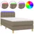Produktbild 2 för Ramsäng med madrass & LED taupe 90x200 cm tyg